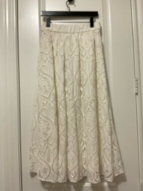 Mango Cream Lace Maxi Skirt